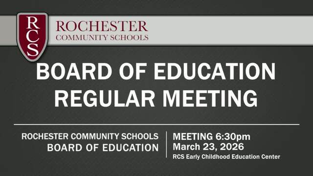 Board of Education Regular Meeting - March 23, 2026