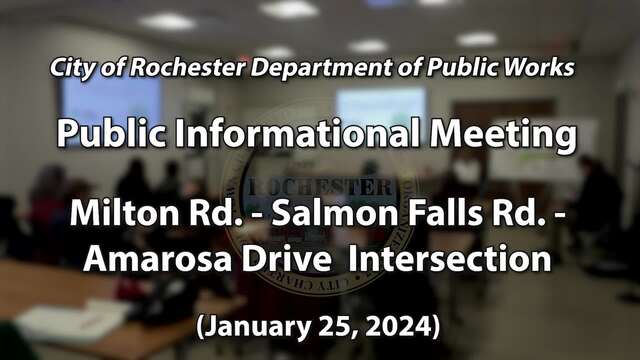 Milton Rd Intersection Info. Meeting - 1/25/24